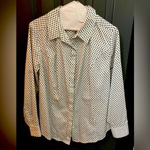 Lane Bryant Button Down White & Black Shirt